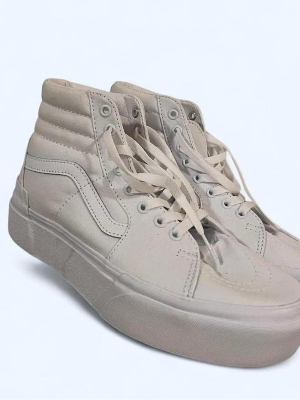 White Vans Sk8-Hi Plataform in White size 9